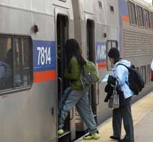 Photo of Odenton area passengers getting on train.