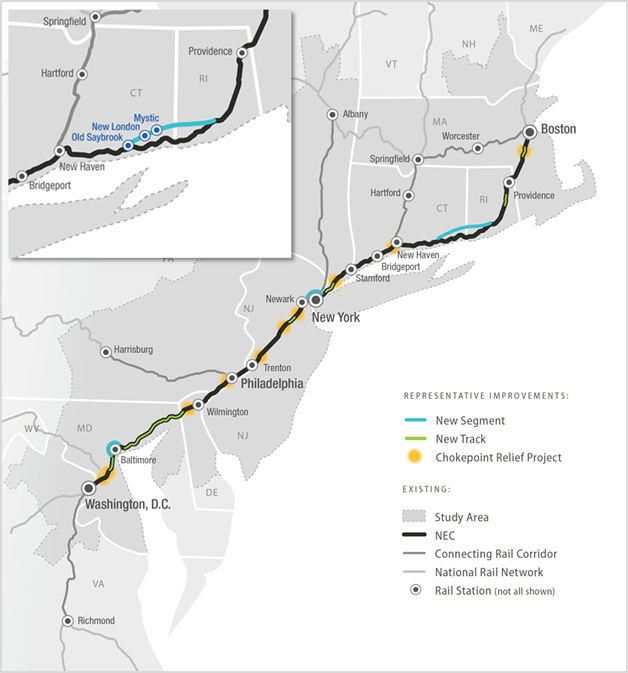 Figure S-3: Alternative 2 (Chokepoint, New Track, and New 
        Segment Locations)